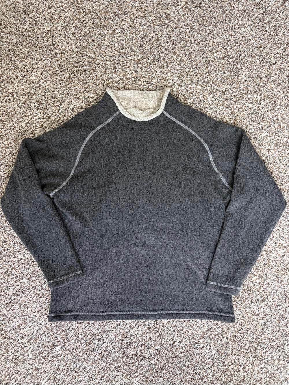 Kuhl (Charcoal) Alfpaca Fleece Pullover - Men's Dark Gray Mock Neck Sweater